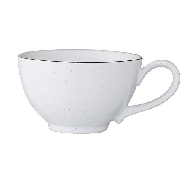 Keramikinis puodelis su lėkštute Emily, Baltos spalvos 