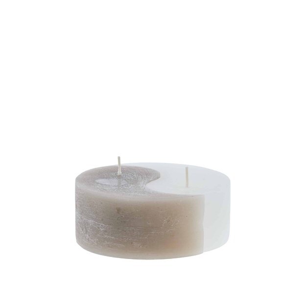 Dekoratyvinė žvakė YingYang, Sidabrinė pilka/Balta