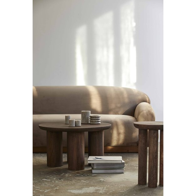 Kavos staliukas Helin, Tamsiai rudos spalvos mediena